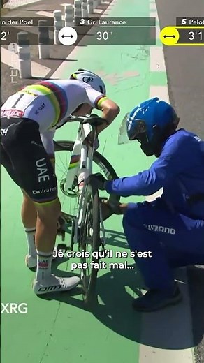 La chute de Tadej Pogacar sur la 11e étape - Tour de France