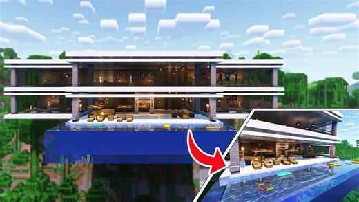 Minecraft: How To Build A Jungle Cliff House ( Easy to Follow ) - Tutorial