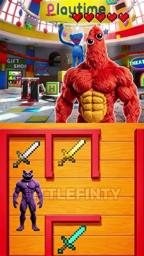 Poppy Playtime 5 Minecraft Sword Maze Battle: Catnap VS Chum Chompkins