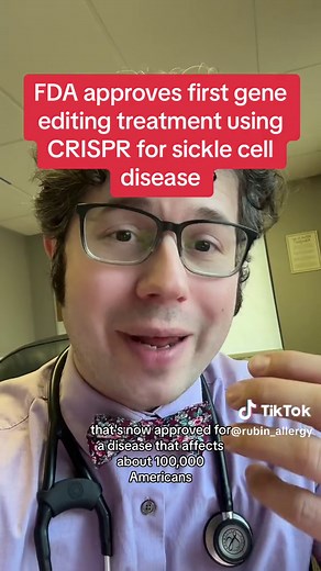 The FDA approved the first gene editing therapy using CRISPR for sickle cell disease! I wonder how patients will be able to get access to this therapy. #sicklecell #crispr #fda #tiktokdoc #learnontiktok