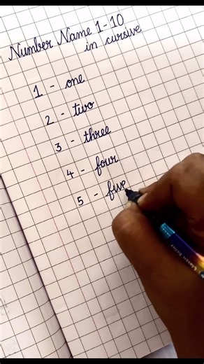 NUMBER NAME 1 -10 in CURSIVE #viral #cursivewriting #calligraphy #trending