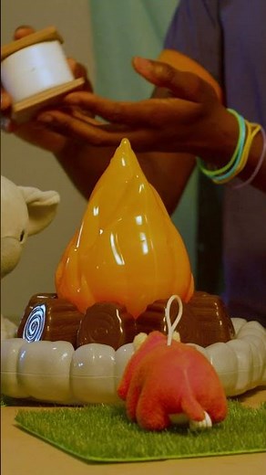 Cozy Campfire S'mores with Stuffies🧸! YUMMY! #shorts