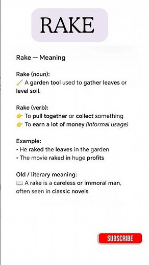 Rake | meaning #shorts