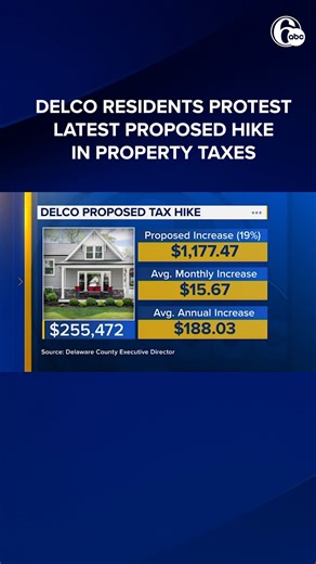 Delaware County residents protested a proposed 19% property tax increase at Wednesday night's County Council meeting, it's the latest in a series of hikes that have frustrated homeowners. | 6abc Action News