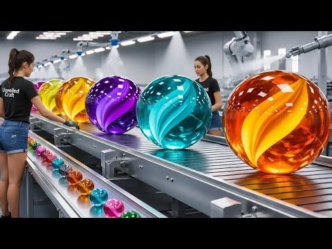 Inside a Modern Glass Marble Factory | From Recycled Scrap to Shiny Marbles (Full Process)