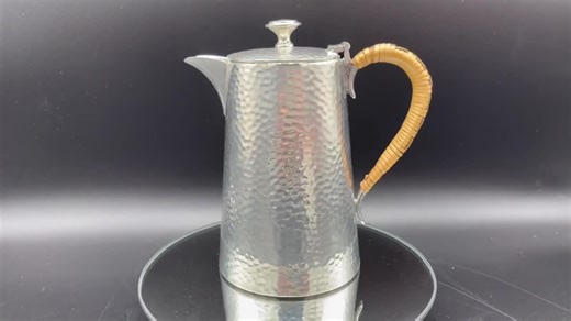 Vintage Pewter Hammered Small Teapot or Coffeepot With Handle Braided in Rattan, Argent Pewter England, Excellent Vintage Condition, 1950s - Etsy