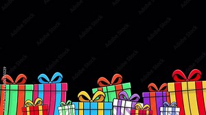 Animated Cartoon Gift Boxes Transparent Frame