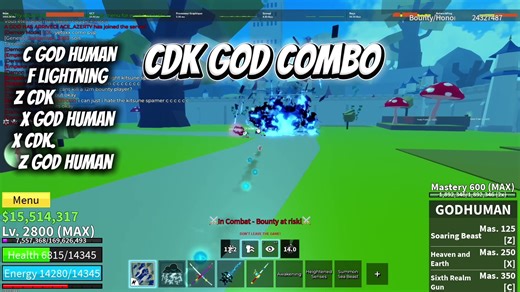 Ultimate CDK God Combo in Blox Fruits