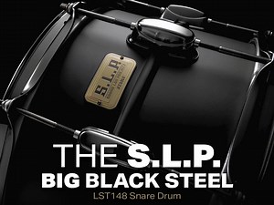 The S.L.P. Big Black Steel is an absolute wrecking ball of a snare drum. A 14”x8”, 1 mm-thick steel shell provides this drum with a powerful and explosive voice, along with an extensive tuning range. | Tama Drums