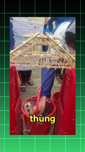 Students build bridges.