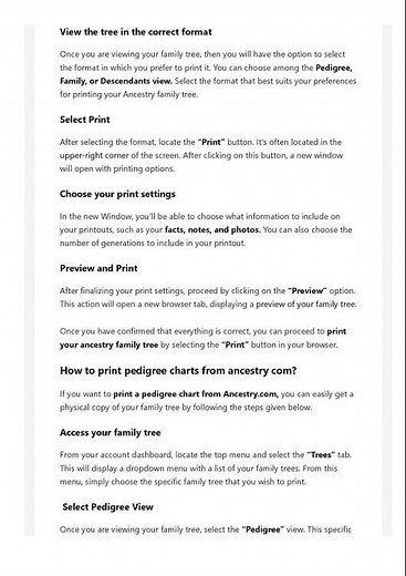 How to Print Family Tree From Ancestry | Ancestry Family Tree Print