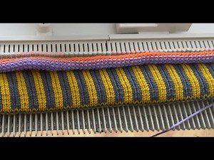 LK150 knitting machine, making ribbing in 2 colours, fair isle style, patterns
