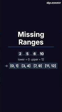 Missing Ranges | LeetCode 163 | Optimal O(n) Solution #leetcode #coding