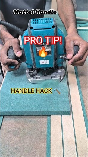 Smart Way to Fix Metal Handles using a Router Machine #shorts #carpentry #diy #trend