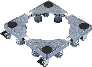 Washing Machine Stand Base Furniture Dolly Mini Fridge Stand with 8 Strong Feet and 4 Wheels Refrigerator Stand Washer and Dryer pedestal Mobile Roller Dolly Cart with Wheels for Appliance