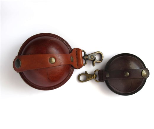 Italian Leather Ball Coin Pouch, Unisex Keychain Earbud Case, Small Large Sizes Available - Etsy Australia