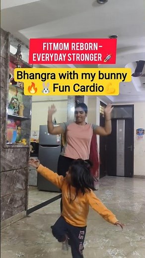 Bhangra + Bunny = Full fun workout!Aaj ka session dance, masti and full cardio burn. #fitmomreborn01