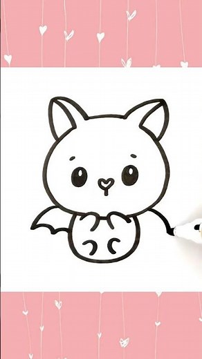 Very Easy Bat Drawing | Halloween Drawings For Kids
