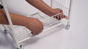 4 Tier Retail Display Rack Stand, Snack Candy Display Organizer with Universal Wheels and Hooks, Snack Rack, Basket Stand Cart with Storage Shelves for Kitchen Supermarket Restaurant