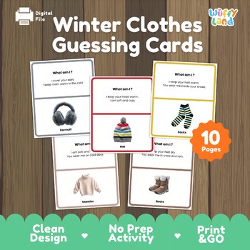 Winter Clothes Riddles | "What Am I?" Guessing Game & Inference Activity