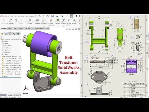 Belt Tensioner Parts and Assembly in SolidWorks