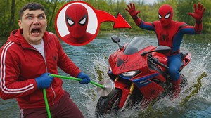 Beim Magnetangeln: Spider-Man-Bike unter Wasser entdeckt! Spider-Man abgestürzt!