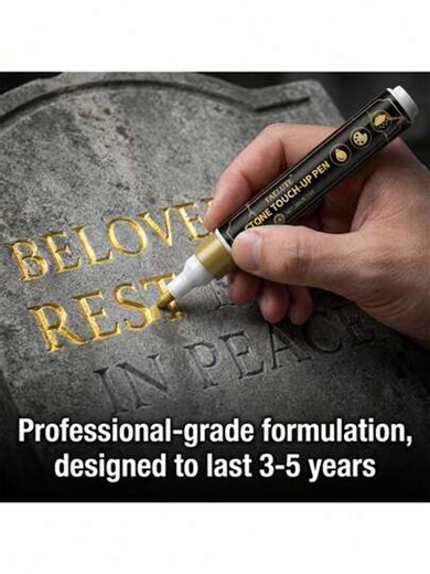 Gravestone Marker Pen | Restore Gravestones And Granite, Marble. Faded Text On Stone Surface, Weather-Resistant, Quick-Drying Oil-Based Fine Tip, For Cemetery Maintenance And Marble/Tile Color Restoration, Designed Specifically For Gravesite Upkeep And Inscription Repair | SHEIN