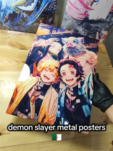 demonslayer (kimitsu no yaiba) ultra hd metal poster. beat wall decor in algeria 🇩🇿🔥 #demonslayer #tanjirokamado #zenitsu #metalposter #walldecor