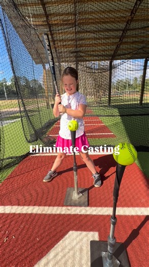 Sometimes the simplest setups teach the biggest lessons 💪 Here we’ve got one of my 8U girlies working on not casting — using two tee drills to feel that “short to it, long through it” movement. The first setup helps her understand the path through the ball, and the second adds a challenge by placing one tee even with her back foot — if she gets long to it early and casts, she’ll knock it over. Easy to set up, effective for all ages, and perfect for cleaning up the swing path! 🥎💜 #GameWithGlid