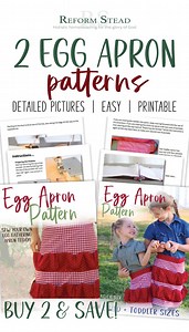 Egg Apron Pattern Child & Adult—2 Downloads - Etsy