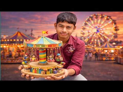 Amazing Cardboard Swing Ride Model 🎡 | Creative DIY Fair Ride