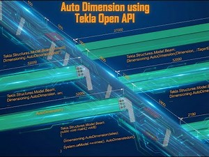 TEKLA OPEN API -Auto Dimension-01 #teklastructures #teklaopenapi #teklaapi #autocad #tutorial