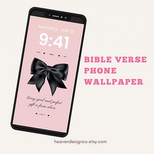Pink Bible Verse Phone Wallpaper, Girly Christian Bow (digital Download) - Etsy