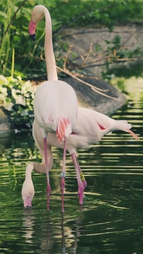 Care to Dance? #shorts #flamingo #nature #wildlife #birds