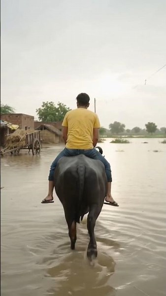 hamare gaon mein badh a gai #short video #YouTube short #badh #gaon