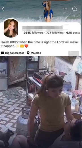 >Social Media Influencer Woman (Digital Creator)>From Malolos, Bulacan province, Philippines>Started a physical fight by repeatedly slapping and assaulting her policeman boyfriend>Argument began over him not sharing his phone location>Boyfriend reacted by punching her, knocking her to the ground>Despite her initiating the violence, police immediately suspended the male officer, confiscated his weapons and opened criminal + administrative cases against him under the Anti-Violence Against Women an