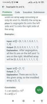 DSA Coding Challenge: Segerating 0s & 1s in an array