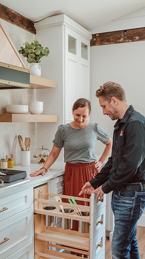 We kept the end result in mind while helping this client design their dream kitchen! Keeping use & function in mind, this client wanted to keep their bread box, & potato / onion storage close! No need to walk to the pantry to grab a heavy bag of potatoes to peel, prep, & boil. Just turn around and grab what you need! #breadbox #pantrydrawer #kitchendesign #pantrydesign #kitchengoals #designbuild #interiordesign #kitchenremodel #design #designbuildfirm #homedesign #kitchenrenovation #designinspir