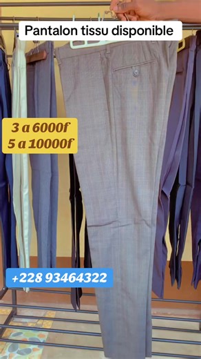 Vos pantalons tissus disponibles l’unité a 2500f l’unité ❤️✅