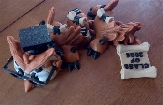 Graduation Owl Dragon | Articulated 3D Printed Dragon | Cap & Diploma | Class of 2026 Gift | Desk Decor 7" - Etsy