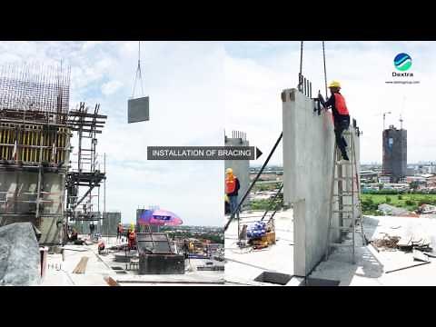 Precast element connection on a residential project using Groutec