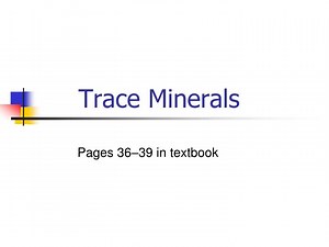 Trace Minerals - SlideServe