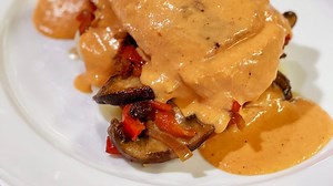 Cooking with Chef Bryan - Skillet Chicken with a Roasted Pepper and Mushroom Béchamel Sauc