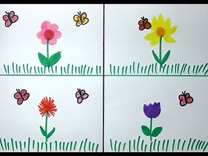 Μαθαίνω να ζωγραφίζω λουλούδια (για παιδιά νηπιαγωγείου)