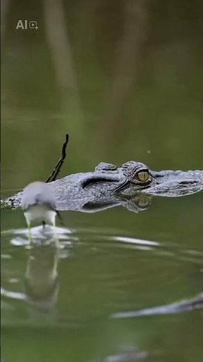This crocodile uses twigs to trap herons 😳