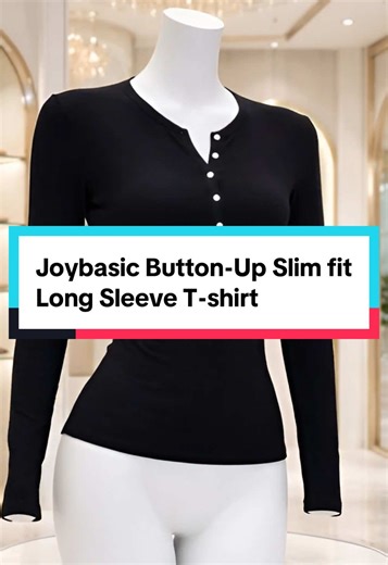 Stylish Joybasic Button-Up Slim Fit Long Sleeve T-Shirt