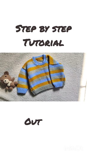 How to knit BABY SWEATER? Step by step tutorial. 💗#knittingtutorial #babyknitting #babysweater