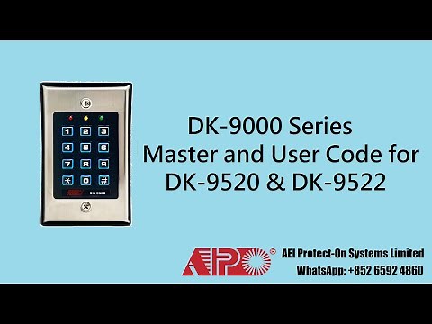APO DK-9520 & DK-9522 Setting Master Code and User Code
