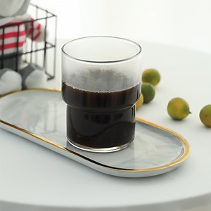 [Hot Item] Transparent Glass Cups Stackable Coffee Tumbler Creative Glasses