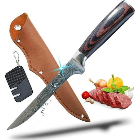 Premium Knife With Sheath & Pocket Knife Sharpener 6 Inch High Carbon Stainless Steel Japanese Fillet Knife Professional Trimming Knife For Meat, Fis - Walmart.ca